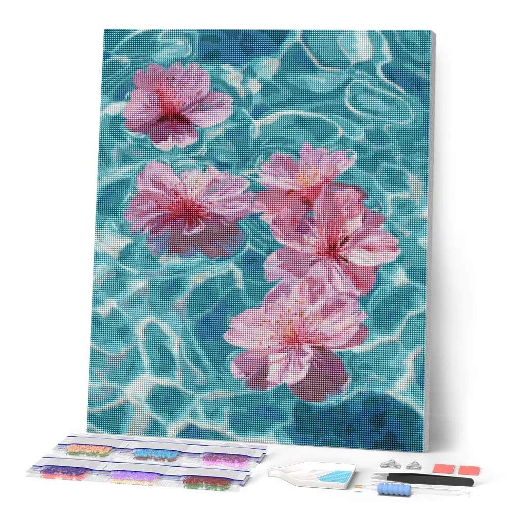 Figured'Art Drijvende Kersenbloesem diamond painting 40x50 cm full drill