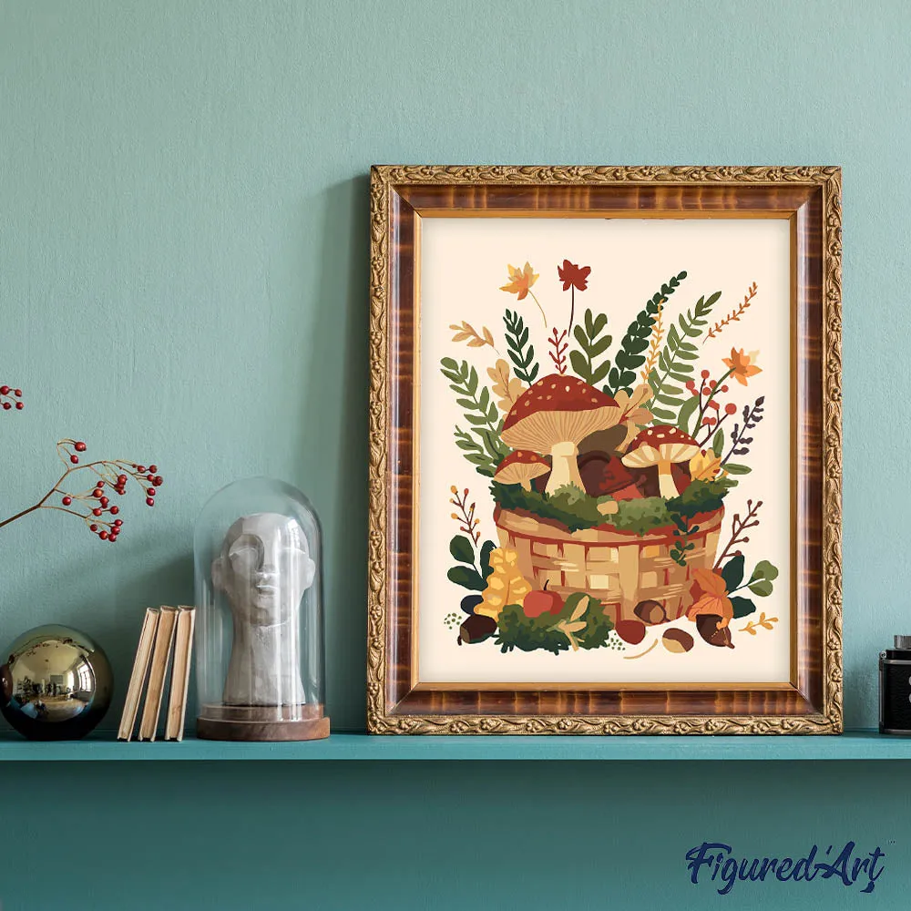 Figured'Art Oogst uit het bos schilderen op nummer 40x50cm herfst