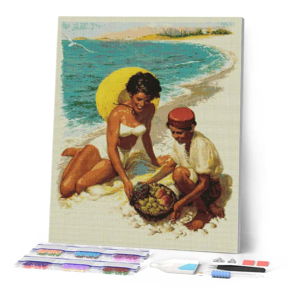 Figured'Art Vintage kust Joegoslavië diamond painting 40x50cm full