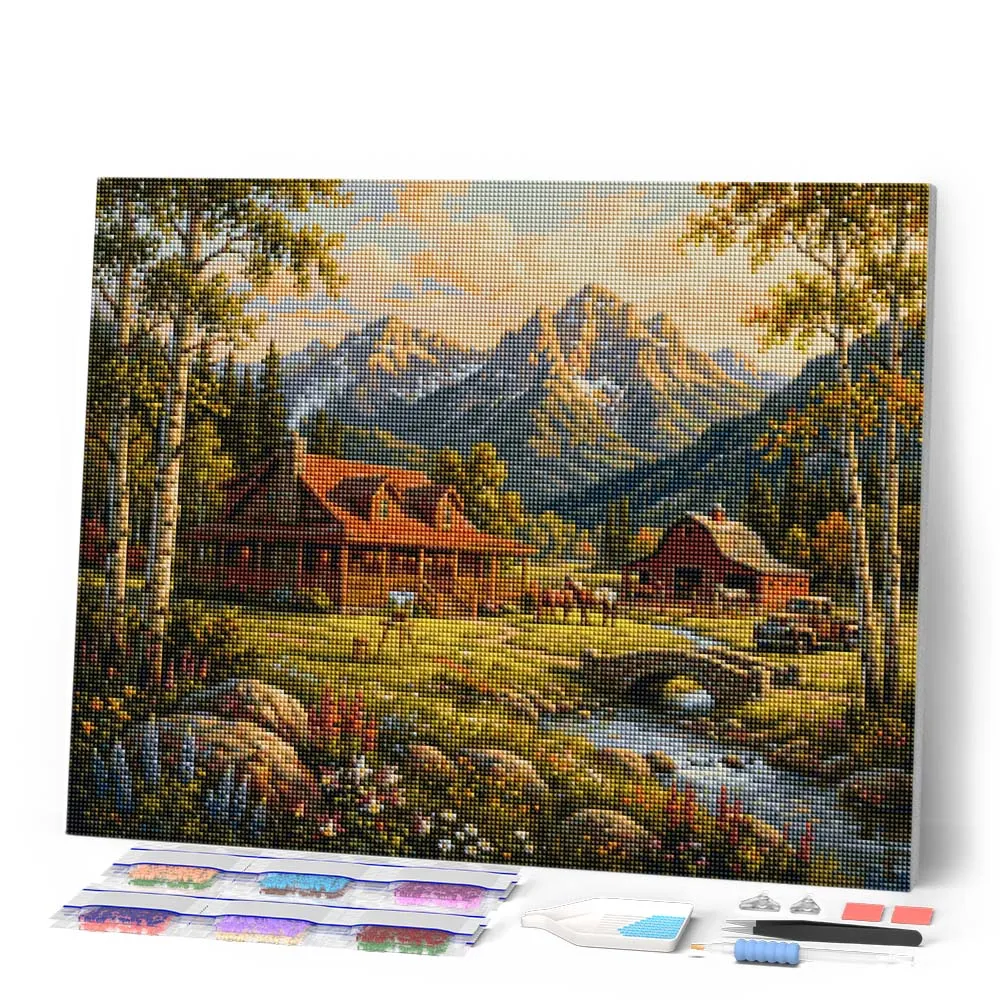 Figured'Art Alpiene cottage-droom diamond painting 40x50cm full drill