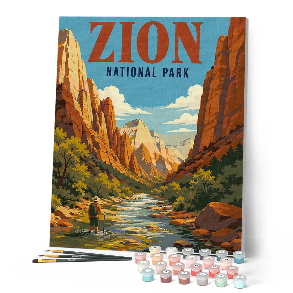 Figured'Art Zion National Park schilderen op nummer 40x50 USA