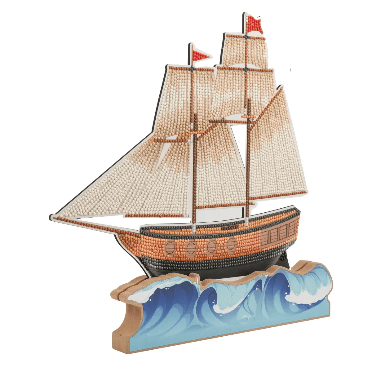 Craft Buddy Crystal Art Ship at Sea houten decoratie 31 cm tweezijdig