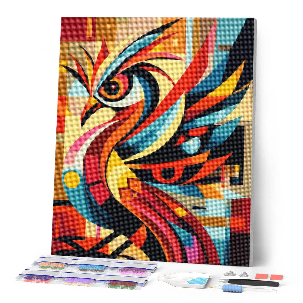 Figured'Art Gedurfd Abstract Vogel diamond painting 20x25 cm full