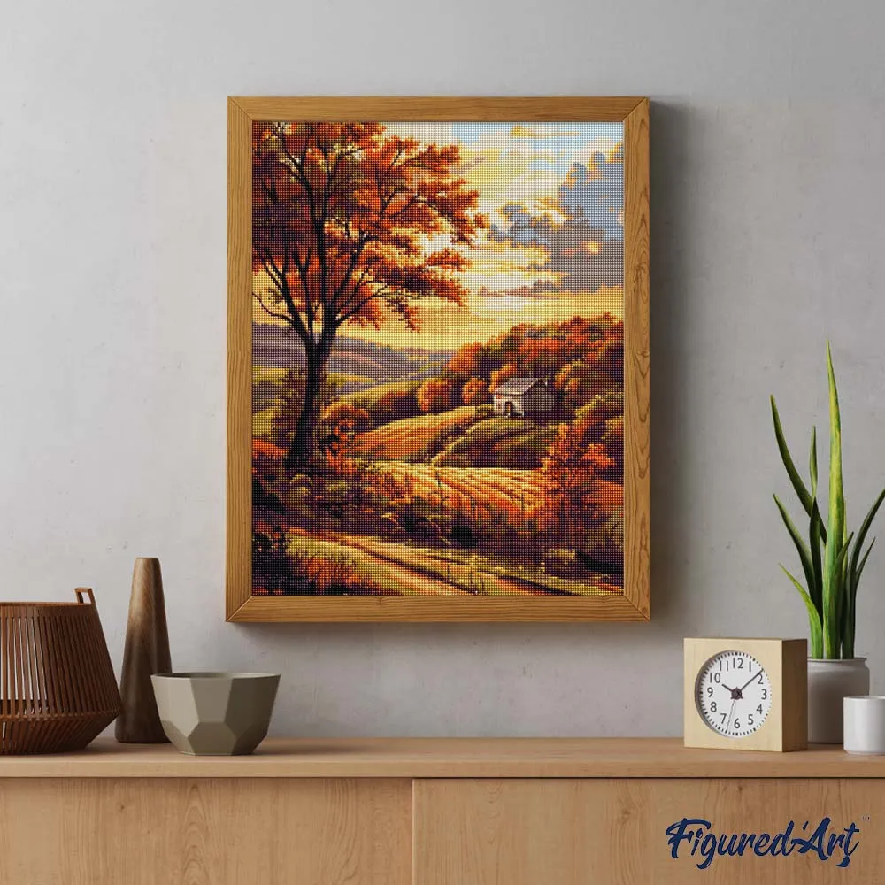 Figured'Art Herfstlandschap Diamond Painting Full Drill herfst