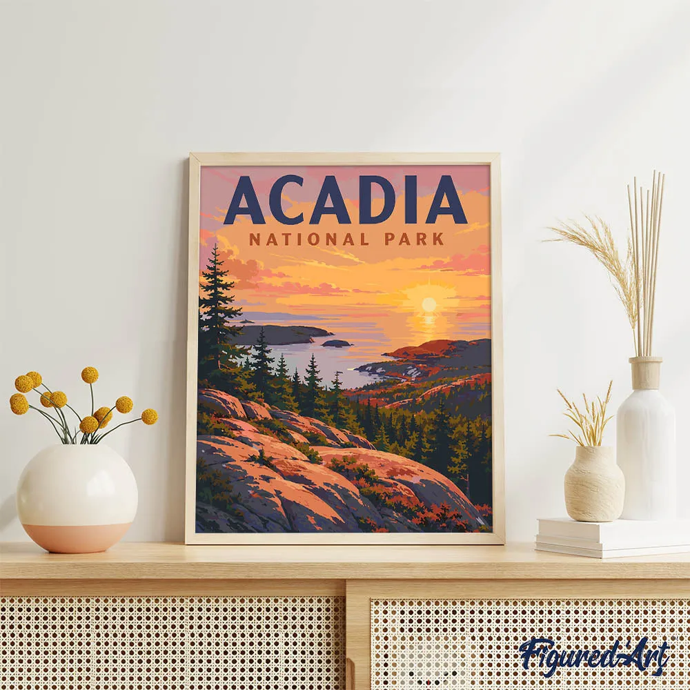 Figured'Art Acadia National Park Maine schilderen op nummer 40x50 cm landschap
