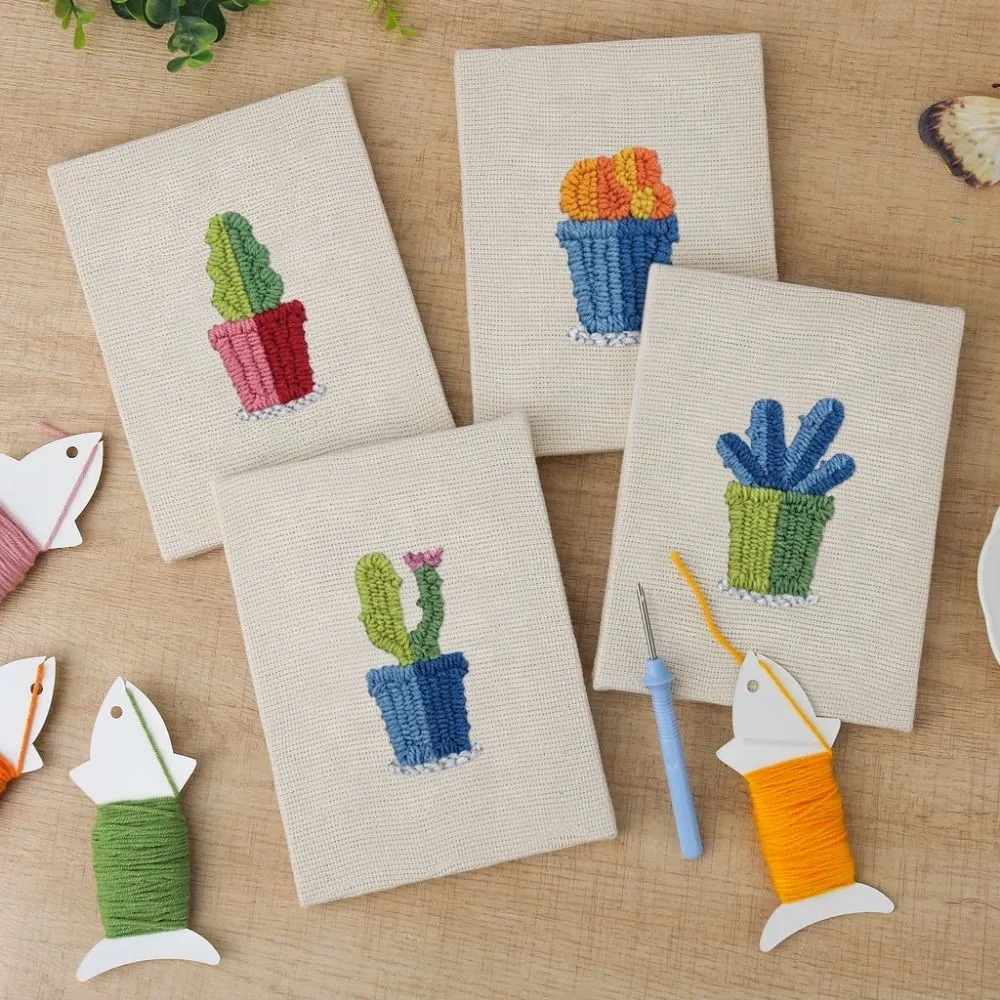 Figured'Art Blije Planten 2 punch needle set 4 stuks planten