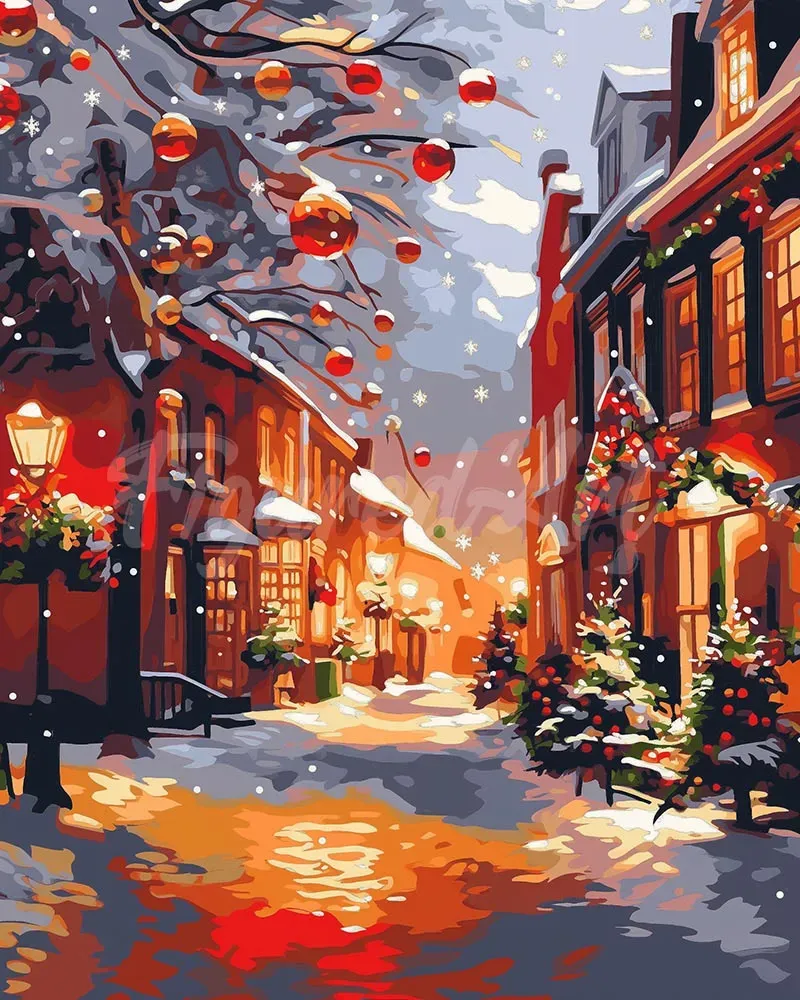 Figured'Art Kerst tijdens het Gouden Uur diamond painting 40x50 cm kerst