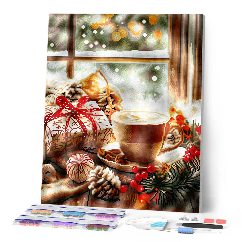 Figured'Art Feestelijke Koffietijd diamond painting 40x50 ingelijst
