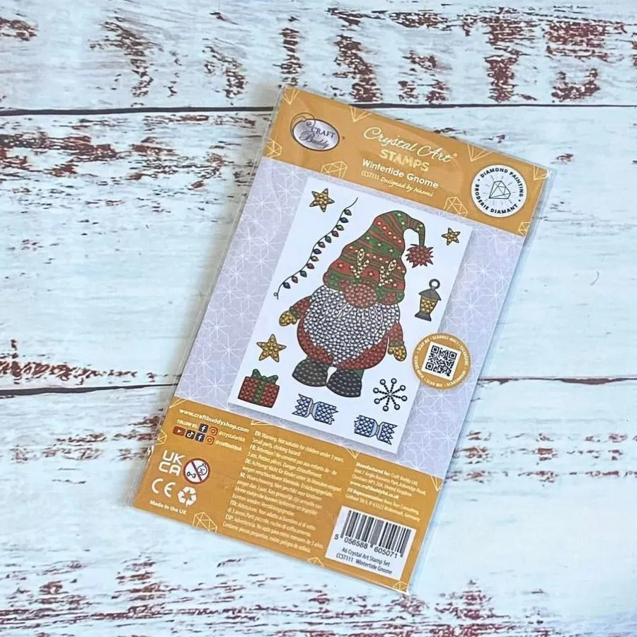 Craft Buddy Crystal Art Wintertide Gnome stempelset A6 10 stuks