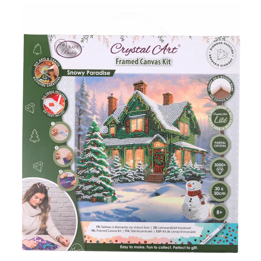 Craft Buddy Crystal Art Snowy Paradise Canvas 30x30 cm