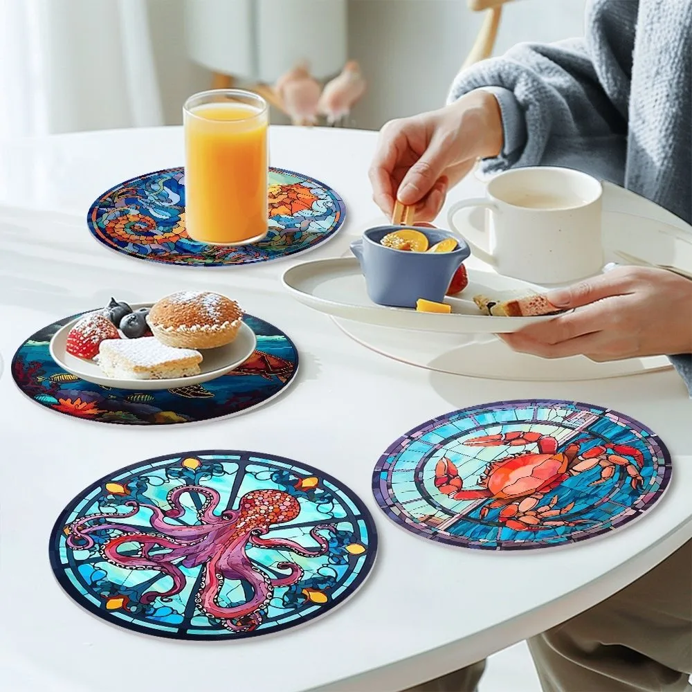 Figured'Art Oceaanwezens placemats schilderen op nummer 20cm 4 stuks