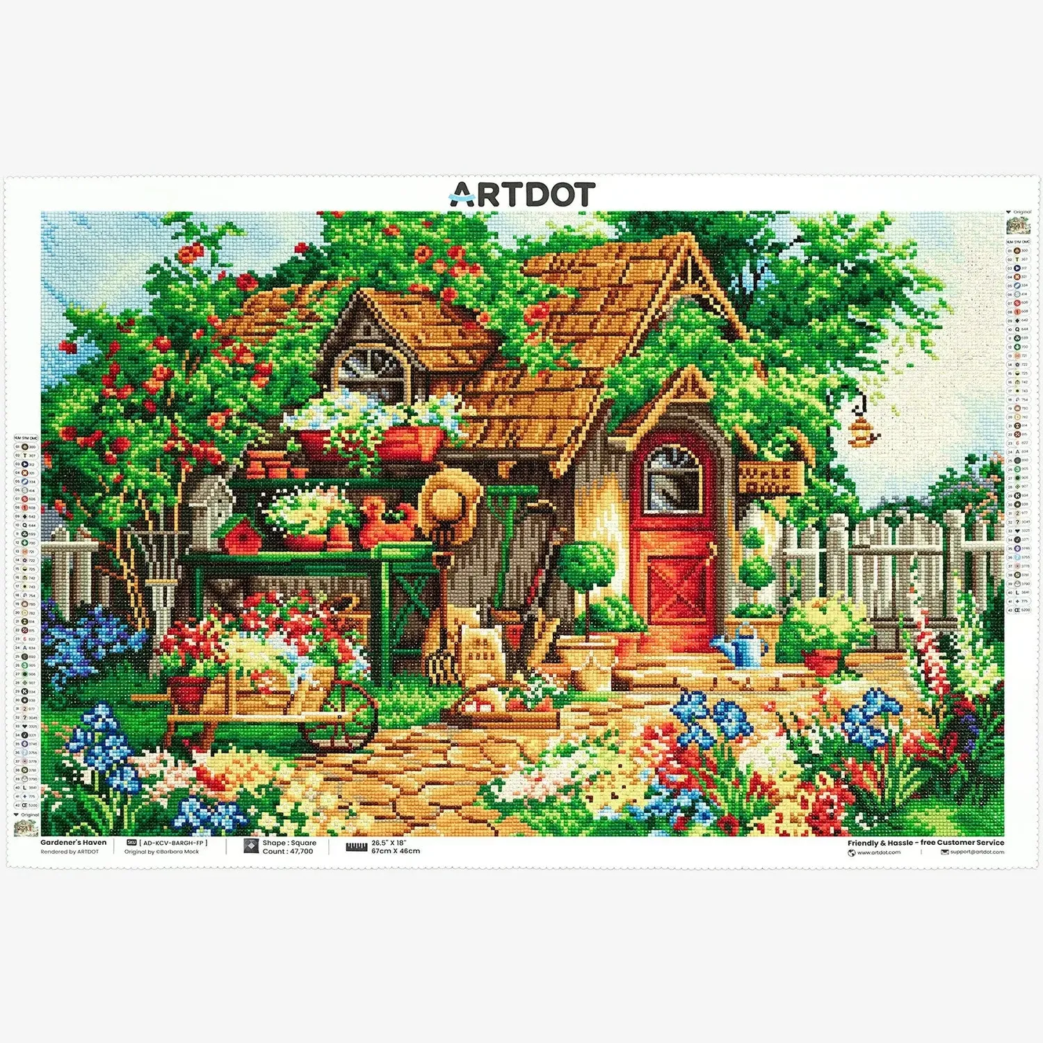 ARTDOT Tuiniersparadijs diamond painting vierkant 67x45 cm