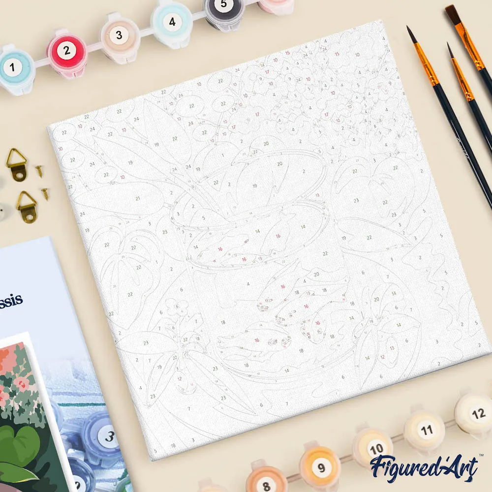 Figured'Art Matisse De goudvissen mini canvas met frame 20x20 cm