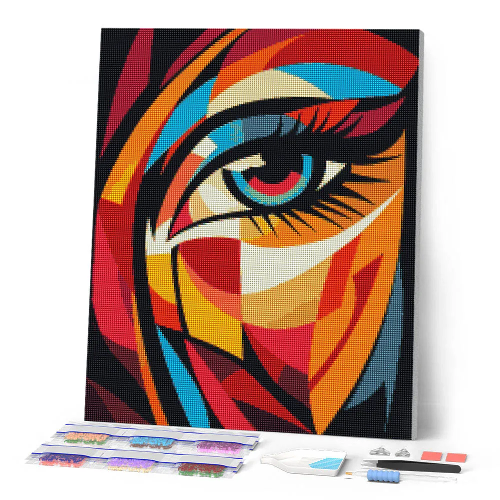 Figured'Art Gedurfd Abstract Oog diamond painting 40x50 cm full drill