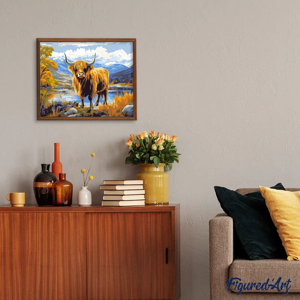 Figured'Art Schotse Hooglander schilderen op nummer 40x50 cm koe