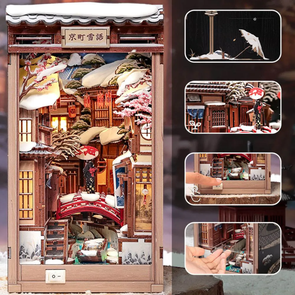 Figured'Art Sneeuwgefluister Kyoto book nook 19,5 cm led