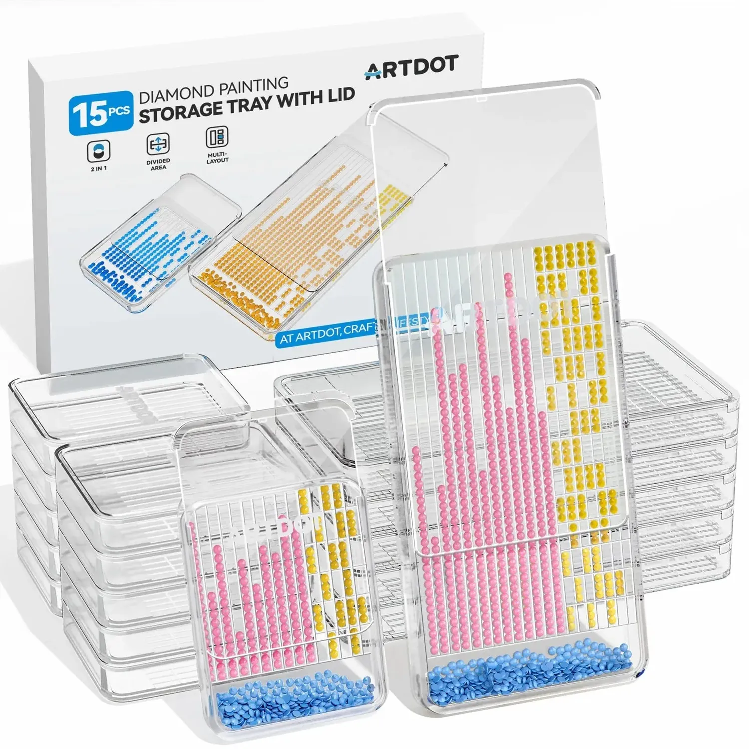 ARTDOT E-Painter elektrische diamond painting pen paars + 15 bakjes