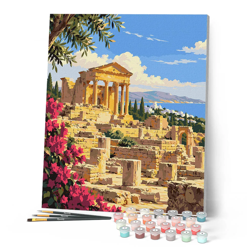 Figured'Art Dougga Tunesië schilderen op nummer 40x50cm linnen canvas