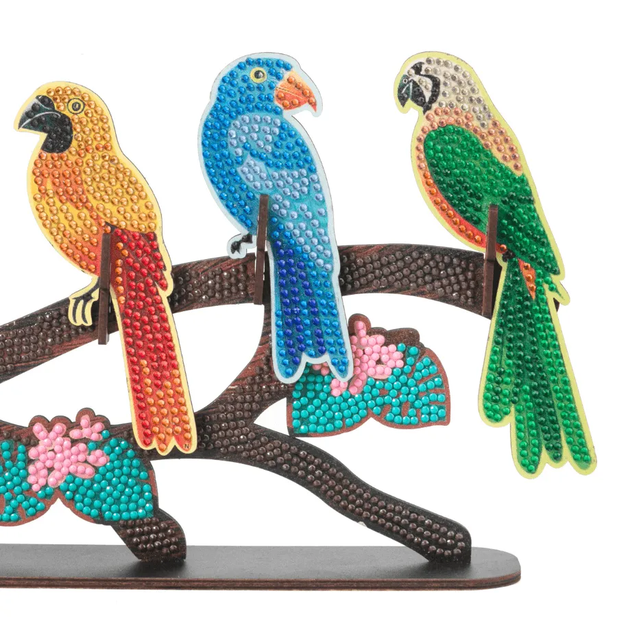 Craft Buddy Crystal Art Exotic Birds houten decoratie 35cm