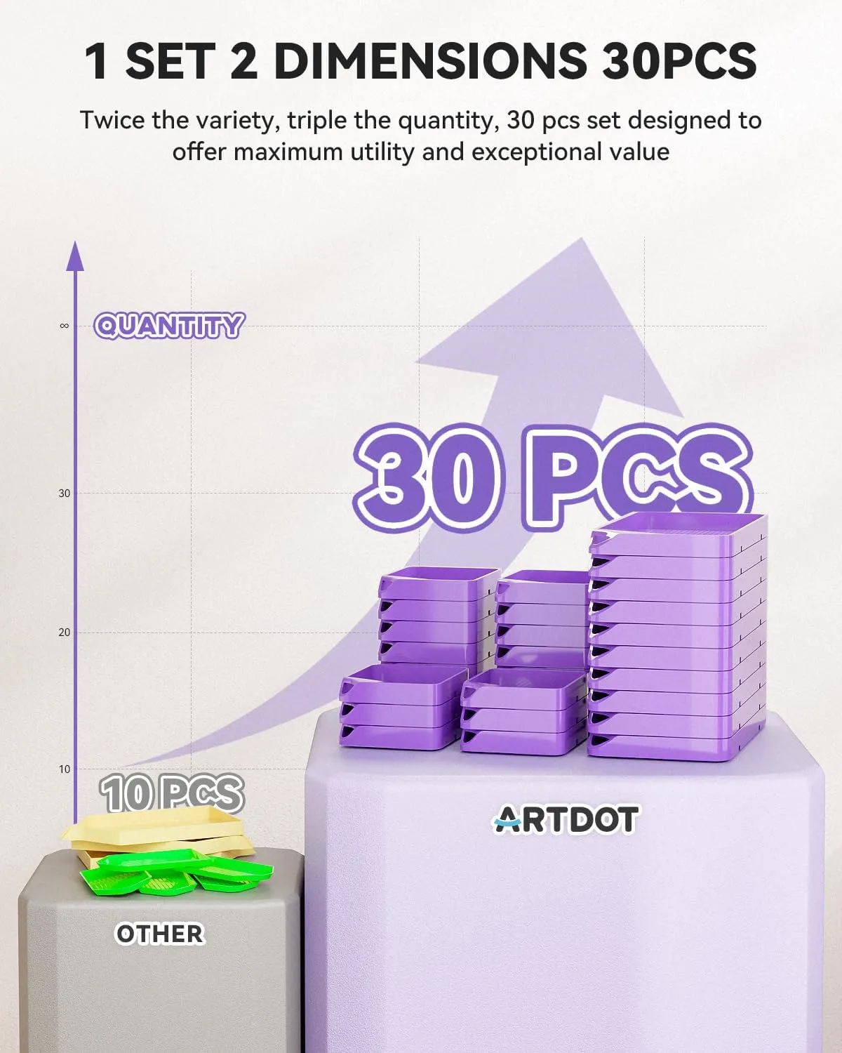 ARTDOT diamond painting bakjes paars 30 stuks stapelbaar