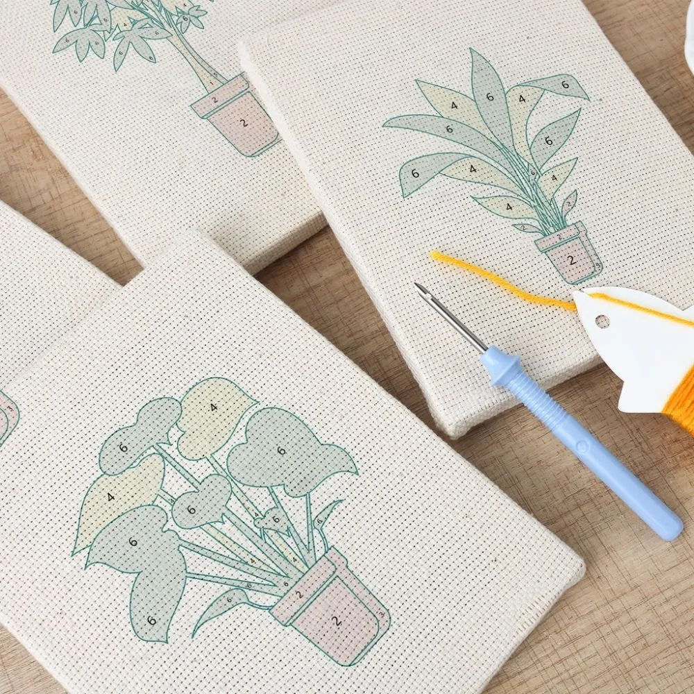 Figured'Art Stedelijke Jungle 2 punch needle set 4 stuks planten