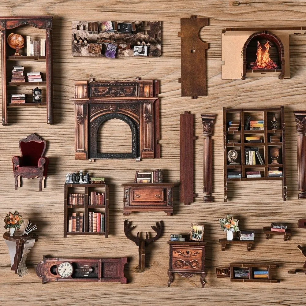 Figured'Art Schemerbibliotheek book nook met licht 194 stukjes