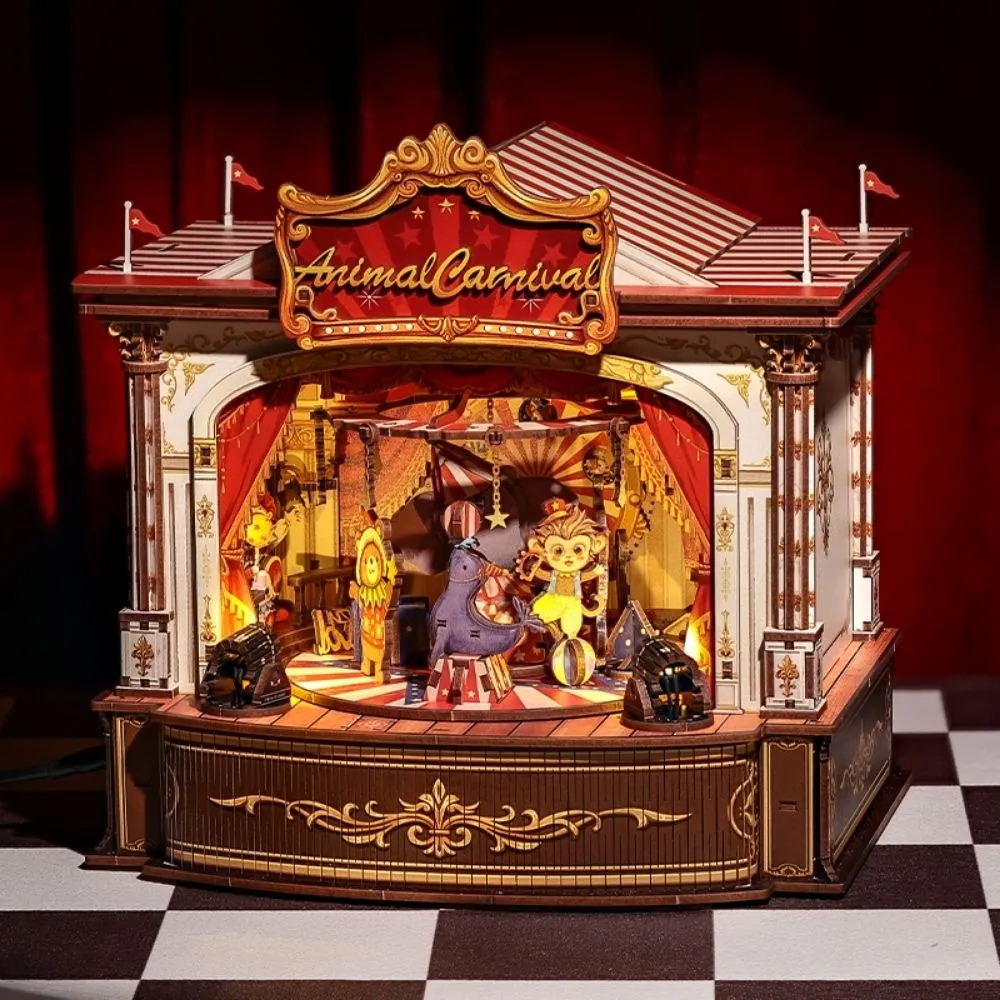 Figured'Art 3D Puzzel Dierenkermis 413 stukjes muziekdoos led