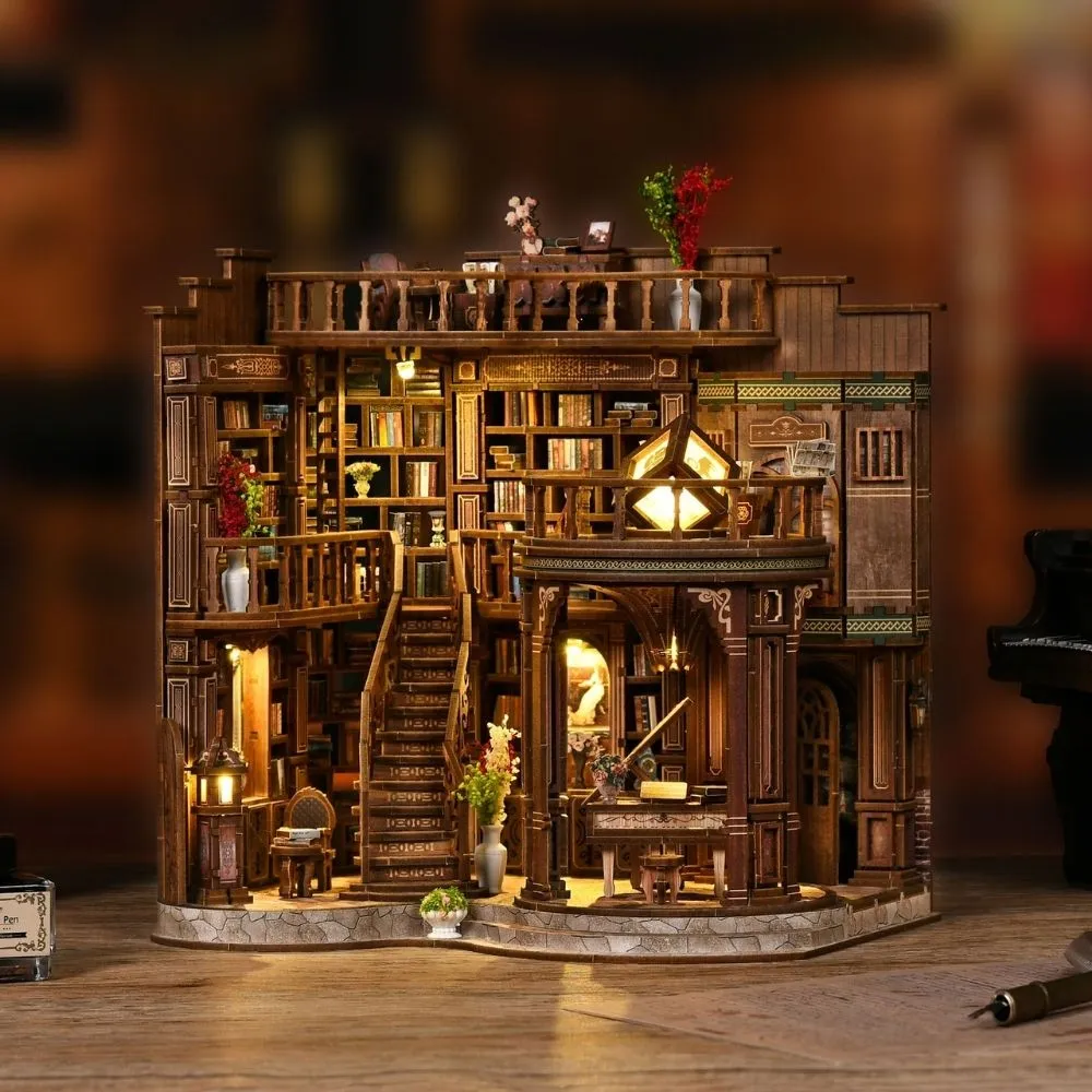 Figured'Art Dromerige Boekhal miniatuurhuisje 23x17x23 LED