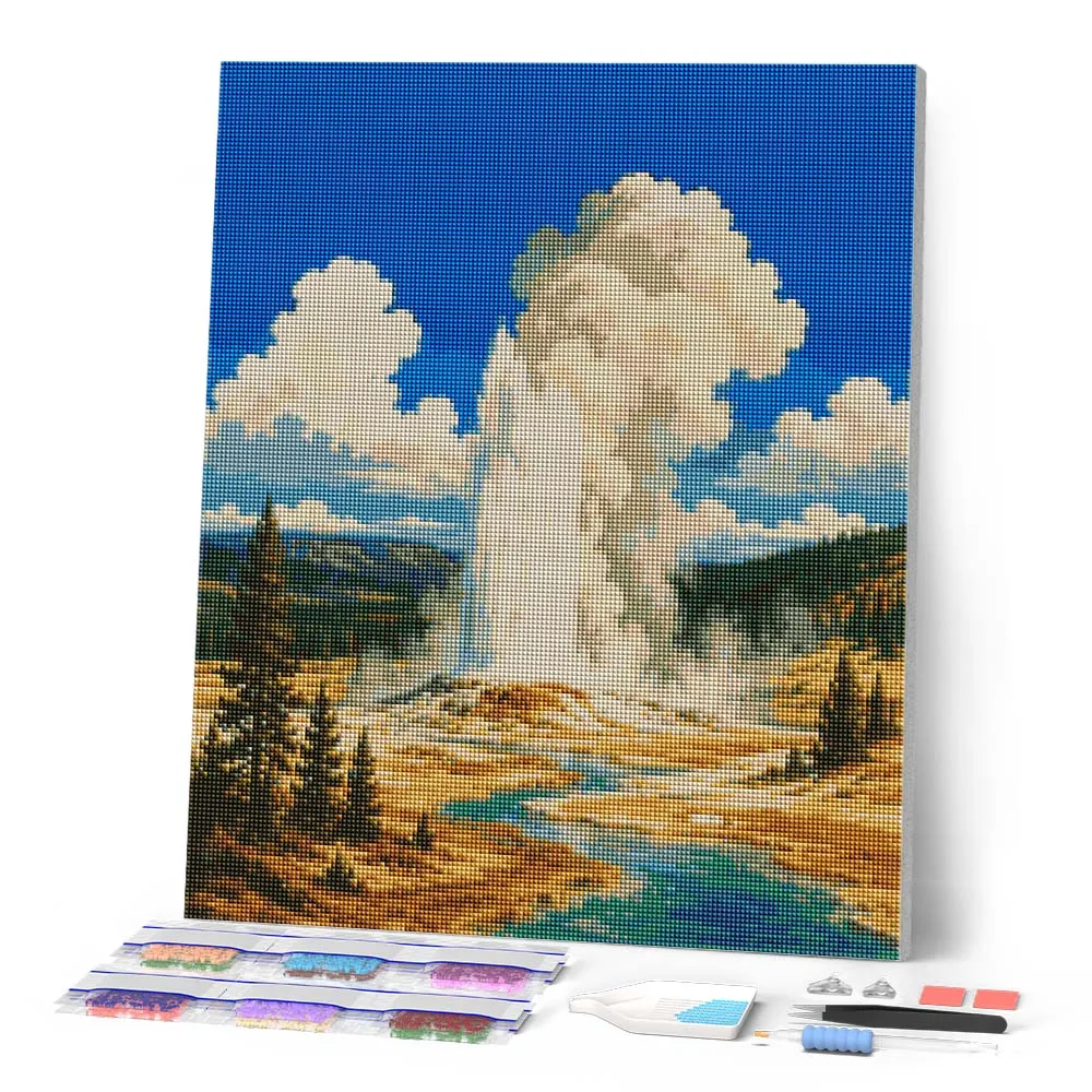 Figured'Art Yellowstone Old Faithful diamond painting 40x50cm full drill