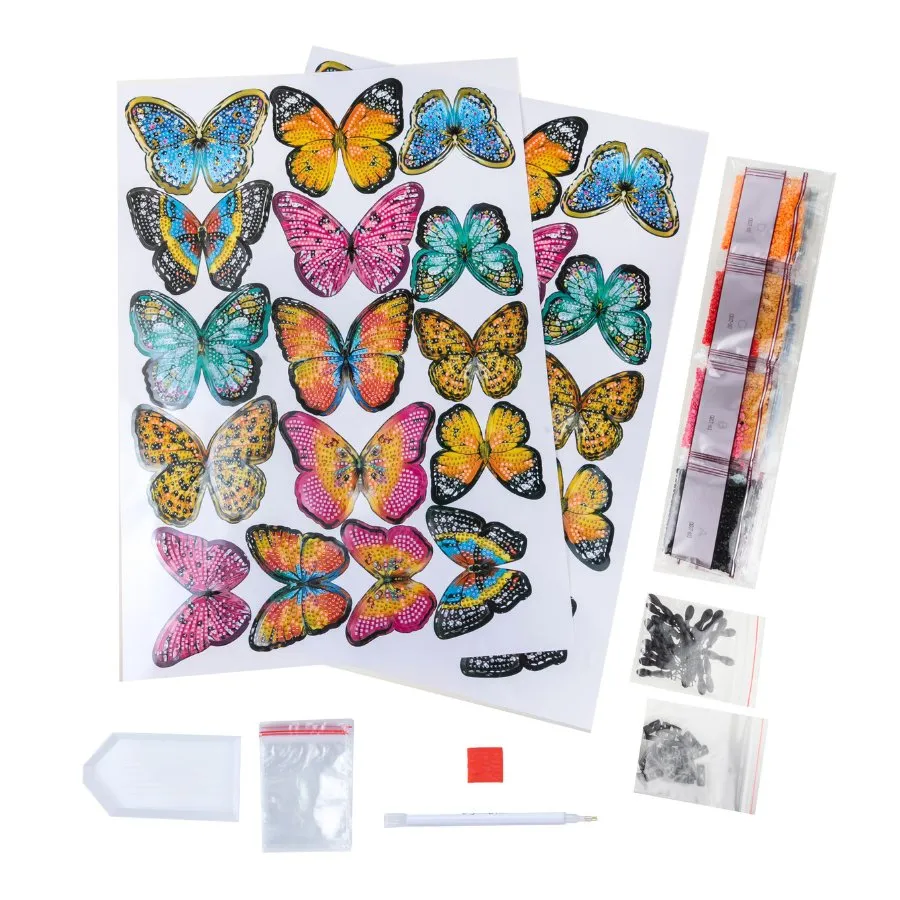 Craft Buddy Crystal Art Vlinders 3D stickers diamond painting 24 stuks