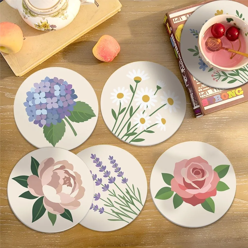 Figured'Art Pastelboeket schilderen op nummer onderzetters 6 stuks