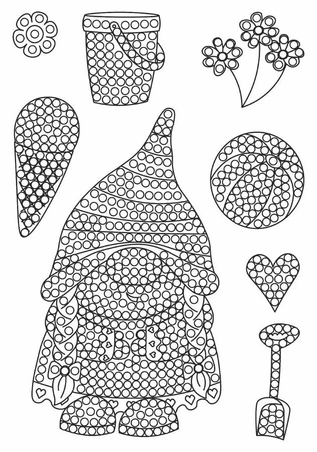 Craft Buddy Crystal Art Summer Holidays Gnome stempelset 8 stuks