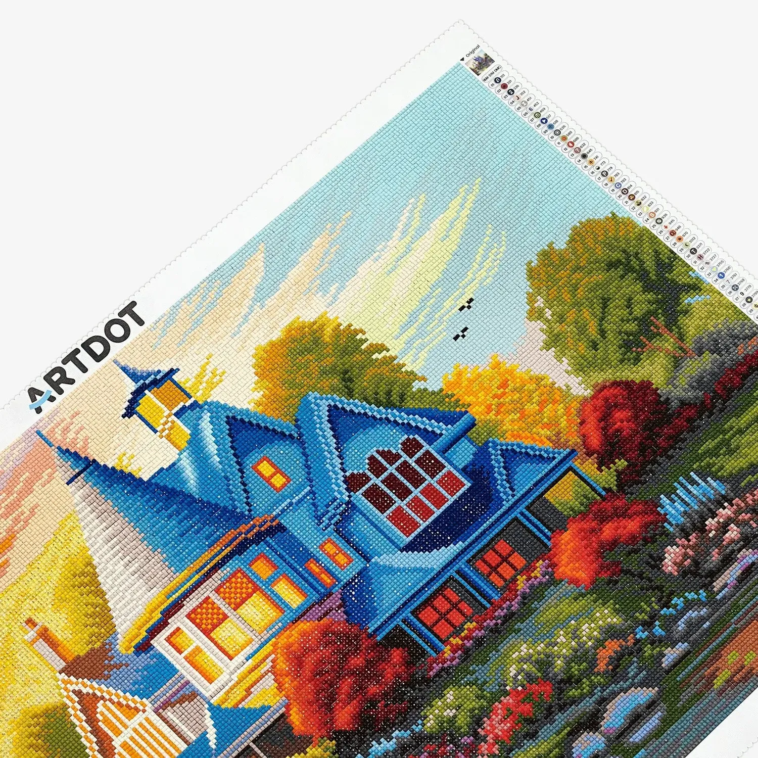 ARTDOT Evening Glow Idyllische Huizen diamond painting vierkant 67x46cm