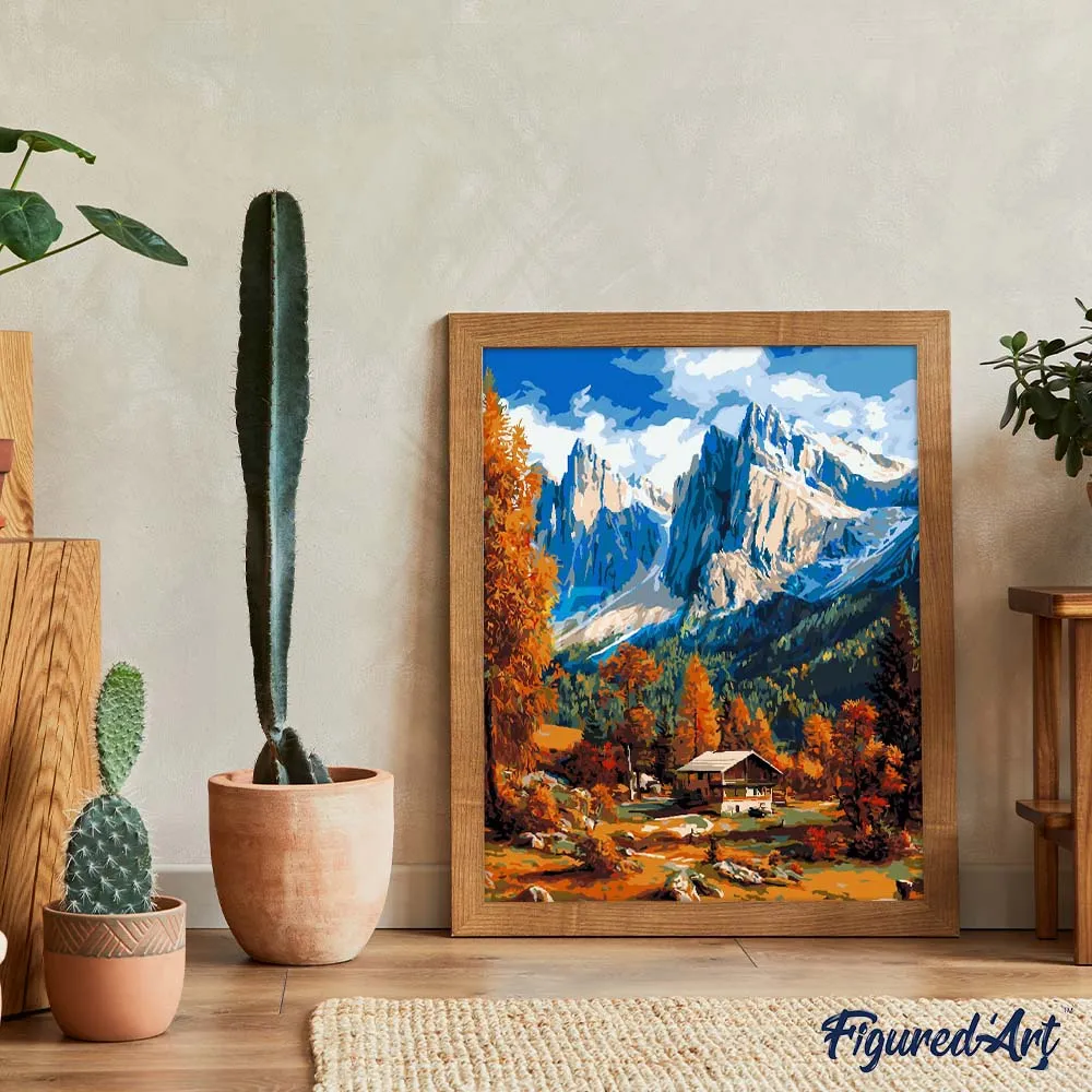 Figured'Art Herfst in de Dolomieten schilderen op nummer 40x50 cm herfst