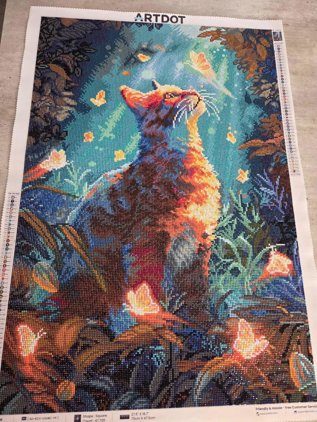 ARTDOT Butterfly Cat diamond painting kat 47,5x70cm vierkant