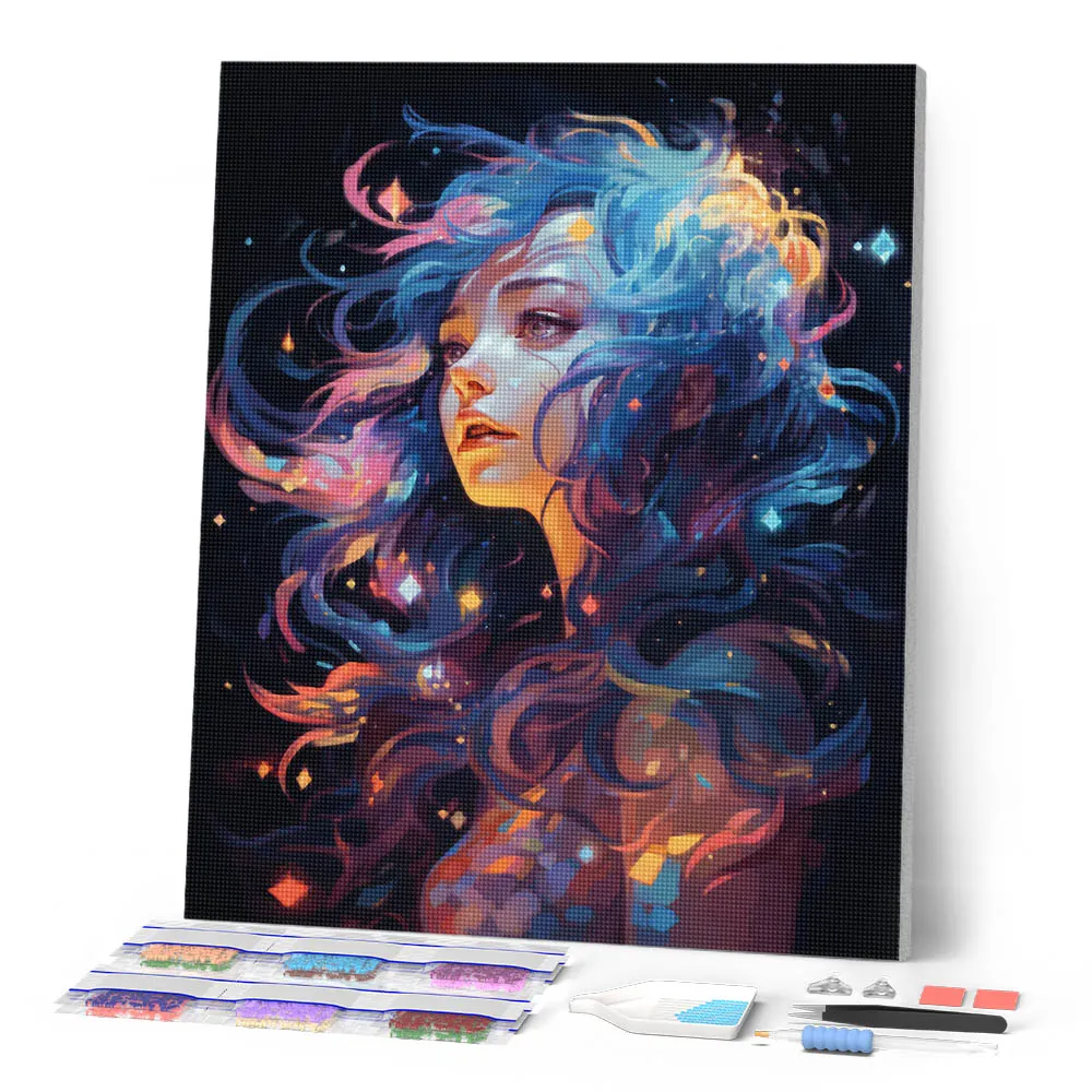 Figured'Art Neon Droomvrouw diamond painting 40x50 cm neon
