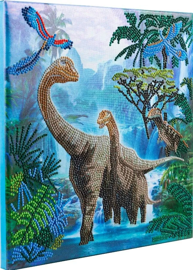 Craft Buddy Crystal Art Jurassic Jungle canvas 30x30cm dino