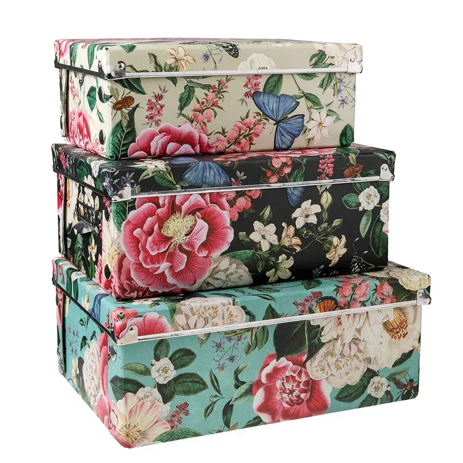 Craft Buddy Flowers opbergdozen 3 stuks vintage rozen