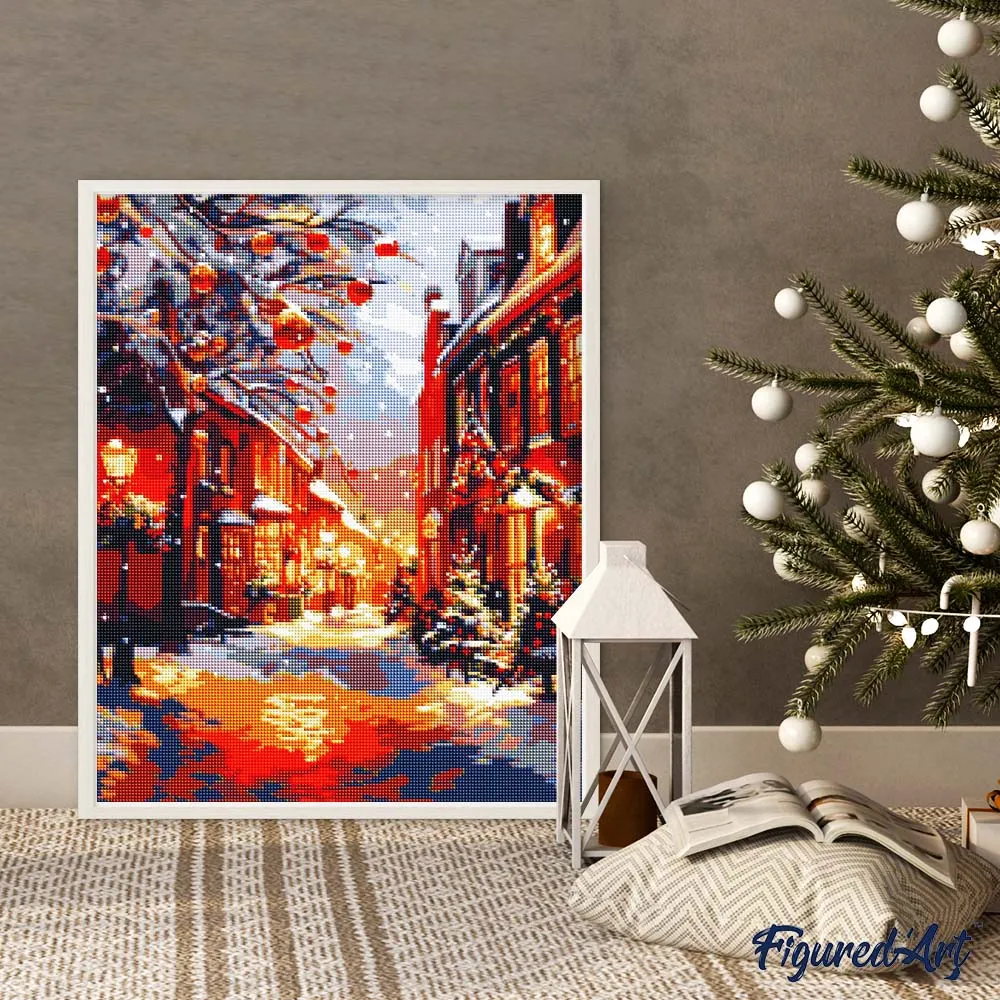 Figured'Art Kerst tijdens het Gouden Uur diamond painting 40x50 cm kerst