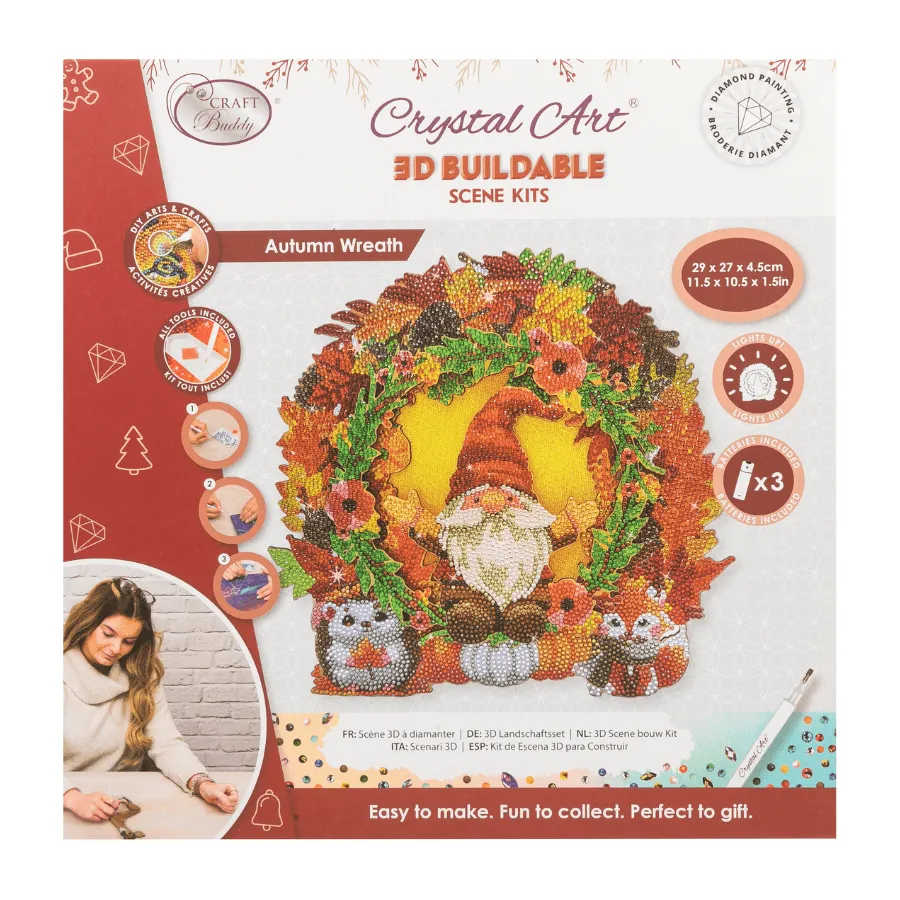 Craft Buddy Crystal Art Autumn Wreath krans LED 29 cm
