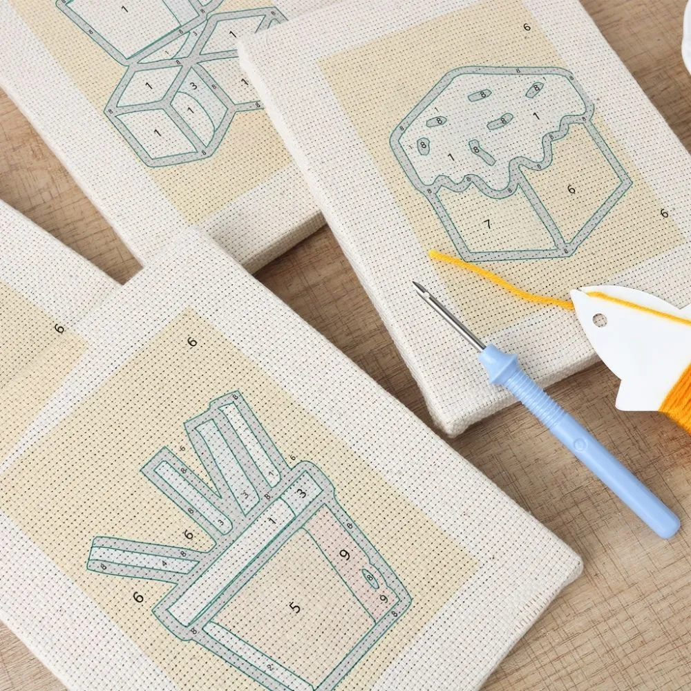 Figured'Art Smakelijke Delicatessen punch needle set 15x20 4 stuks