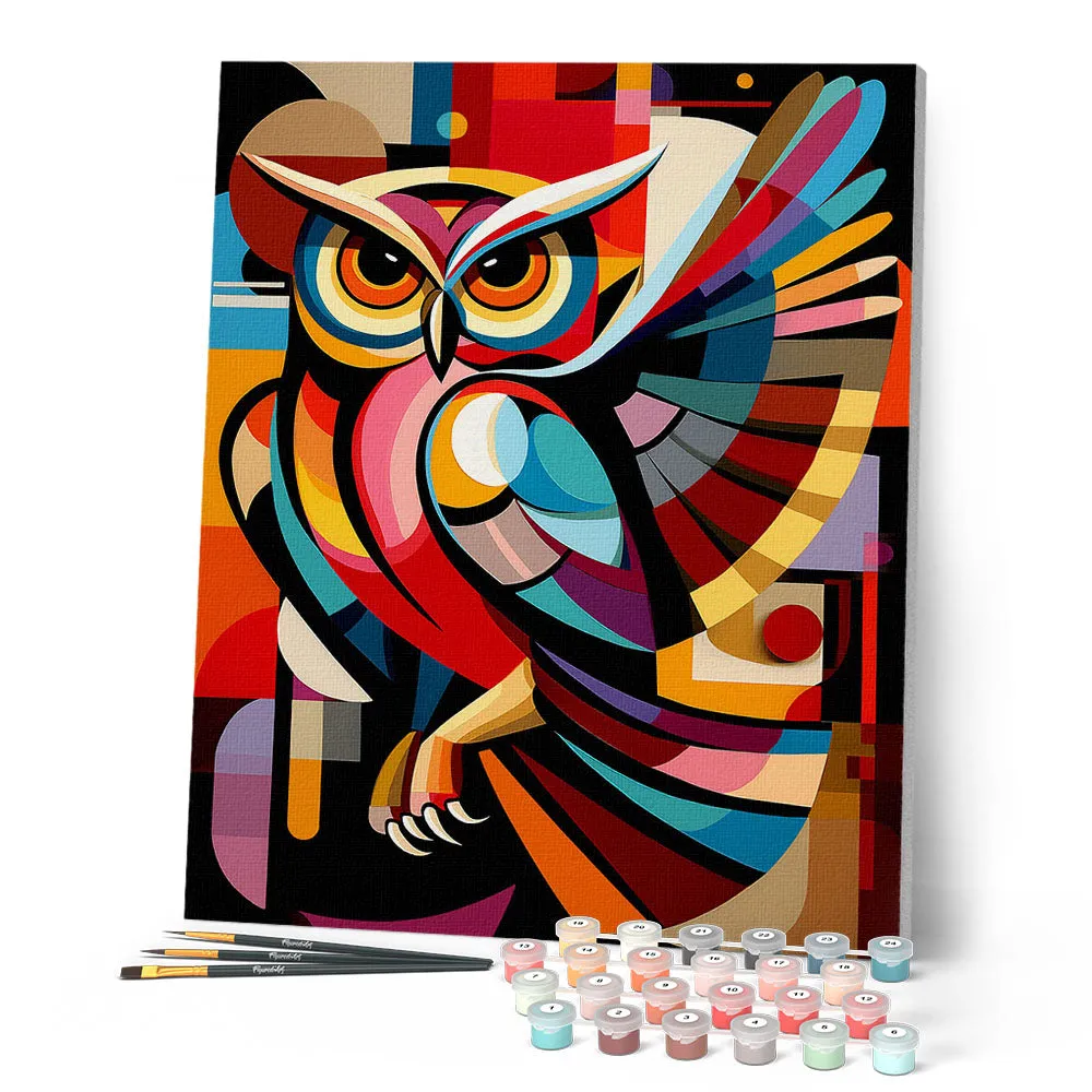 Figured'Art Gedurfd Abstract Nachtuil schilderen op nummer 40x50cm