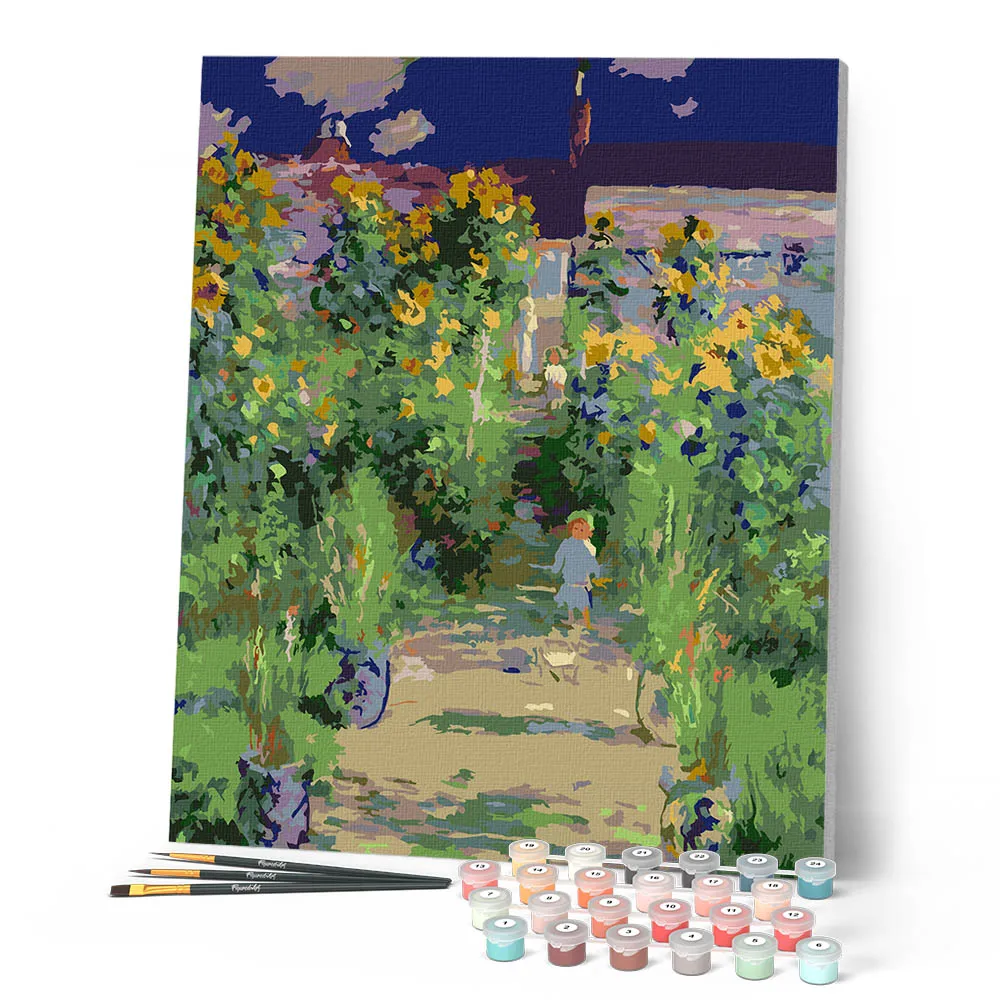 Figured'Art Tuin van de kunstenaar Vétheuil schilderen op nummer 40x50cm Monet