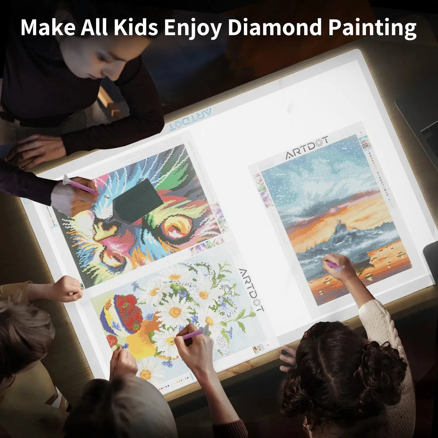 ARTDOT A1 Lichtpad diamond painting LED 3 standen