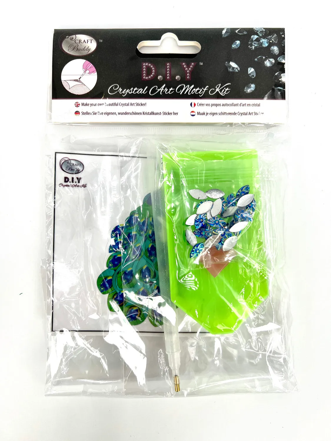 Craft Buddy Crystal Art Pauw motiefsticker 8-10 cm