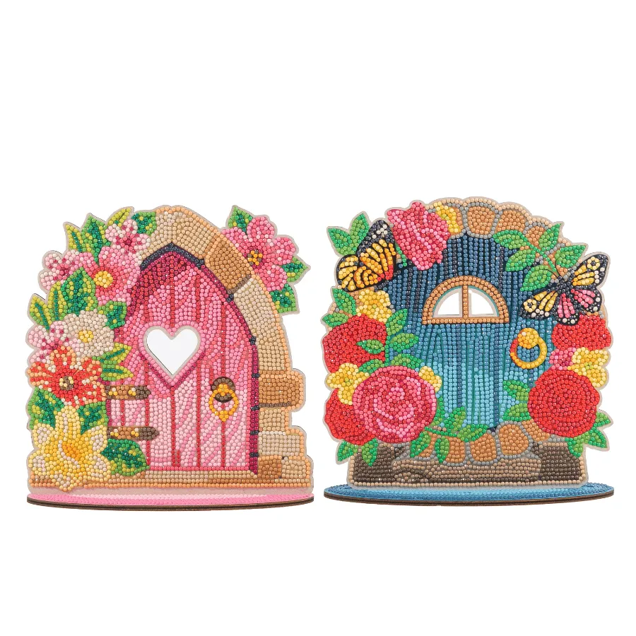 Craft Buddy Crystal Art Fairy Doors houten decoratie 2 stuks