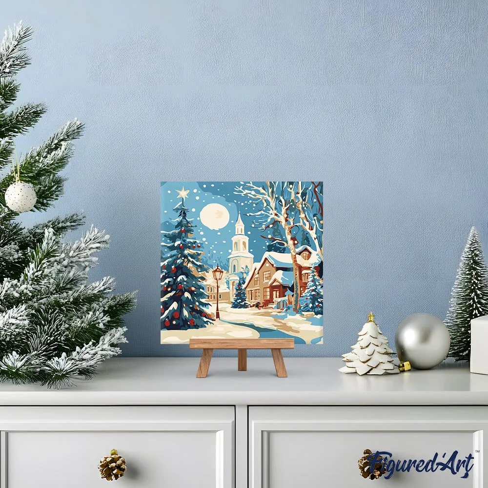 Figured'Art Mini Schilderen op Nummer Kerststraat 20x20 met frame