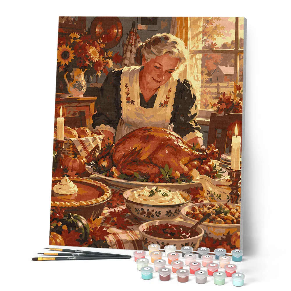 Figured'Art Thanksgiving bij Oma schilderen op nummer 40x50cm
