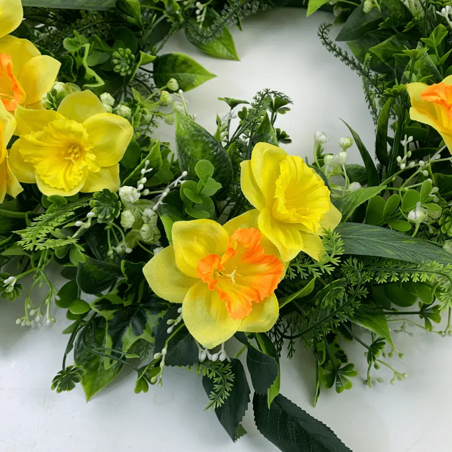 Craft Buddy Forever Flowerz Narcissus Krans Pakket 34 cm geel