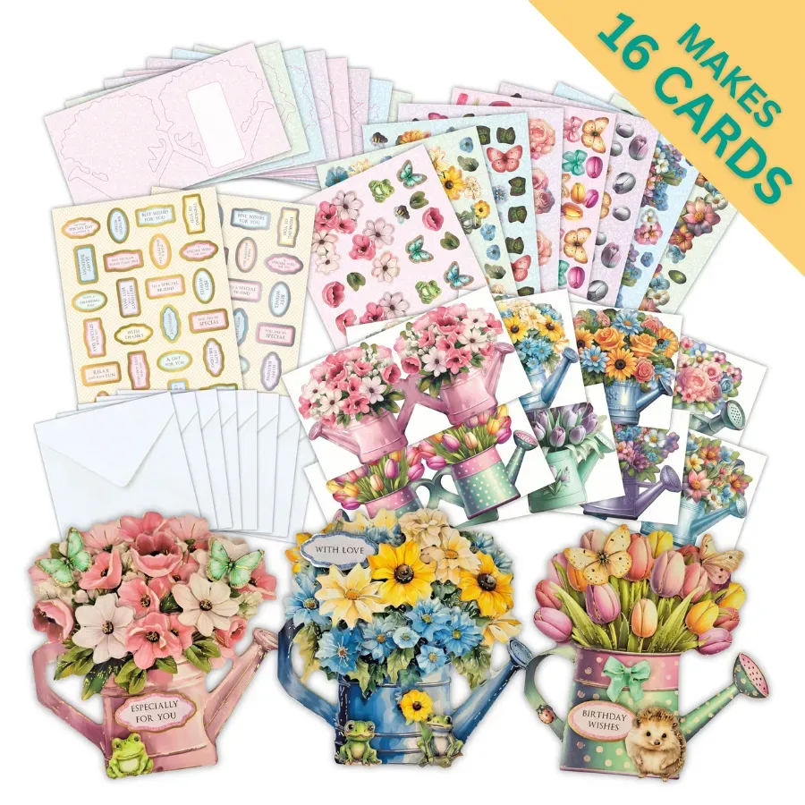Craft Buddy Sunny Days Watering Can kaartenpakket 16 stuks folie